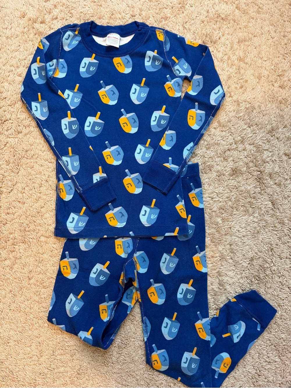 Hanna Andersson Hanukkah Dreidels Long John PJs 6/7